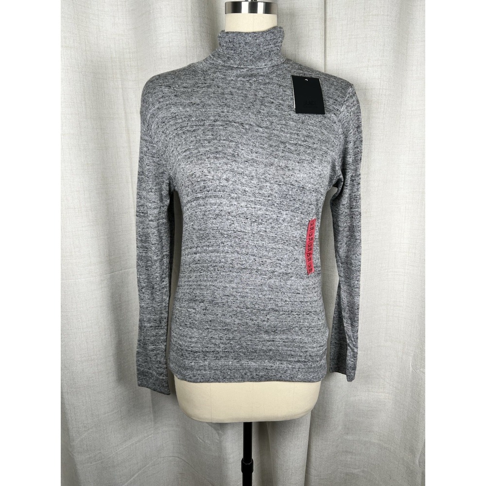 New! Pull & Bear Black Collection Turtle Neck Sweater Heather Grey Womens Medium